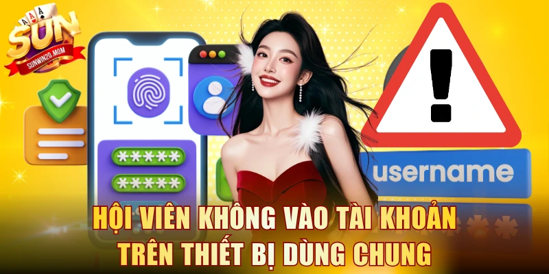Hội viên không vào tài khoản trên thiết bị dùng chung