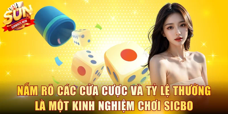 Nắm rõ các cửa cược và tỷ lệ thưởng là một kinh nghiệm chơi Sicbo